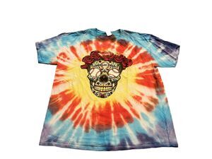 Fruit Of The Loom Mens Wrigley Field Skeleton Baseball Eyes Tie Dye T Shirt XL